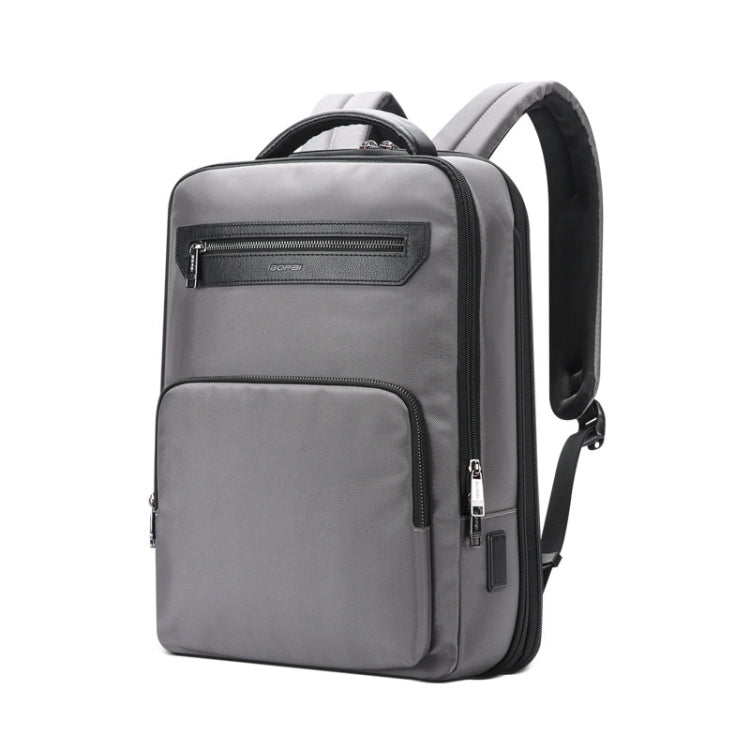 Bopai 61-121518 Multi-compartment Waterproof Expandable Backpack with USB Charging Hole(Dark Gray) - Backpack by Bopai | Online Shopping UK | buy2fix