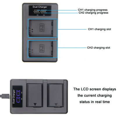 NP-FW50 Vertical Dual Charge SLR Camera Battery Charger - Camera Accessories by buy2fix | Online Shopping UK | buy2fix