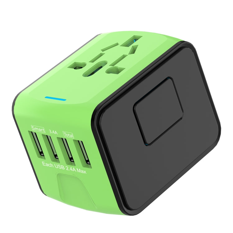 BMAX 199-04U Travel Multifunctional USB Converter 4 USB Universal Socket(Green Black) - Consumer Electronics by BMAX | Online Shopping UK | buy2fix