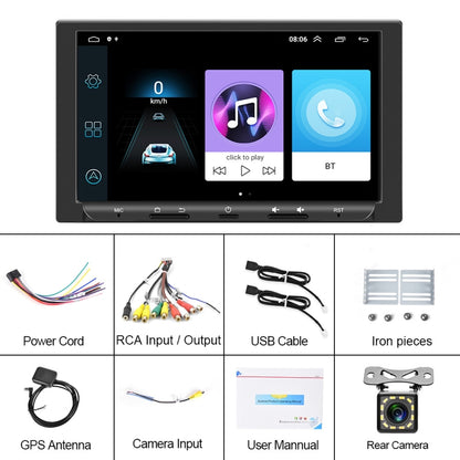 7 inch Carplay GPS Navigation Reverse Integrated Machine, Style: Standard+12 Light Camera(2+32G) - In Car by buy2fix | Online Shopping UK | buy2fix