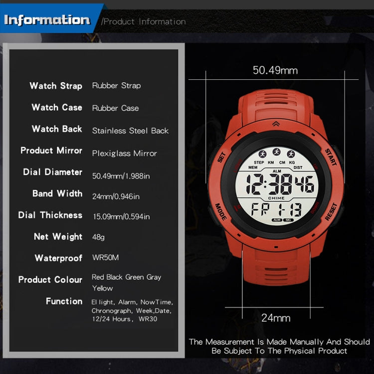 SYNOKE 9811 Luminous Large Screen Outdoor Running Student Watch(Red) - Silicone Strap Watches by SYNOKE | Online Shopping UK | buy2fix