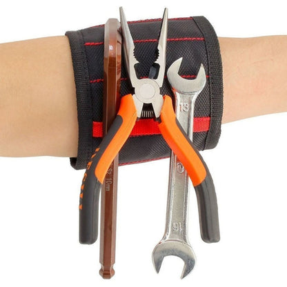 Electric Woodworking Multifunctional Powerful Magnetic Wrist Strap, Style: Three Rows Red - Others by buy2fix | Online Shopping UK | buy2fix