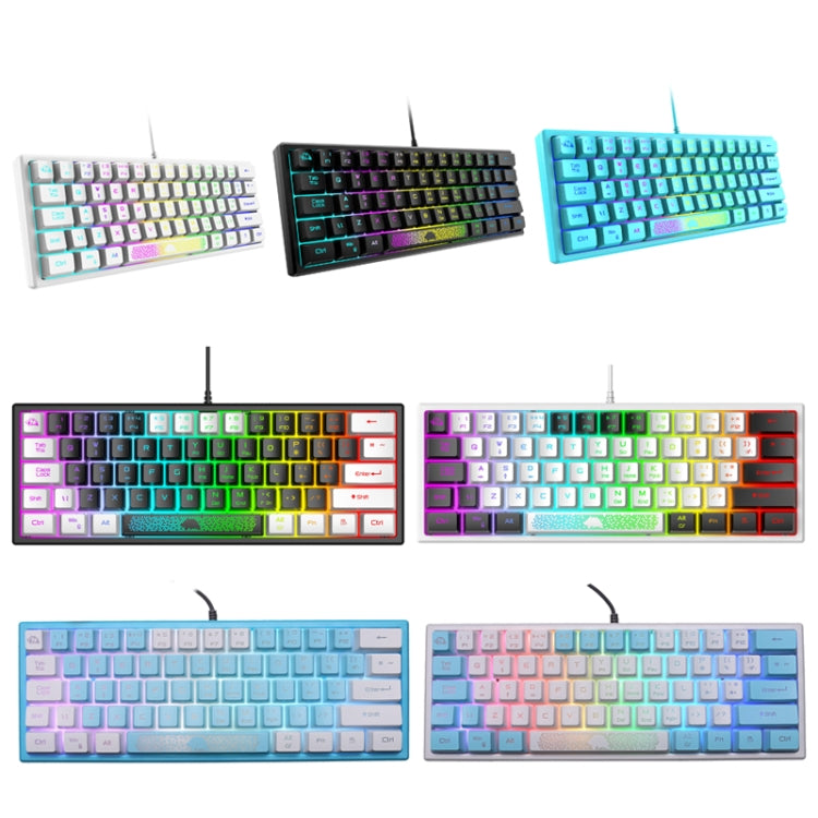 ZIYOULANG K61 62 Keys Game RGB Lighting Notebook Wired Keyboard, Cable Length: 1.5m(Blue) - Wired Keyboard by ZIYOULANG | Online Shopping UK | buy2fix