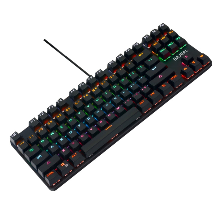 BAJEAL K100 87 Keys Green Shaft Wired Mechanical Keyboard, Cable Length: 1.6m(Black) - Wired Keyboard by BAJEAL | Online Shopping UK | buy2fix