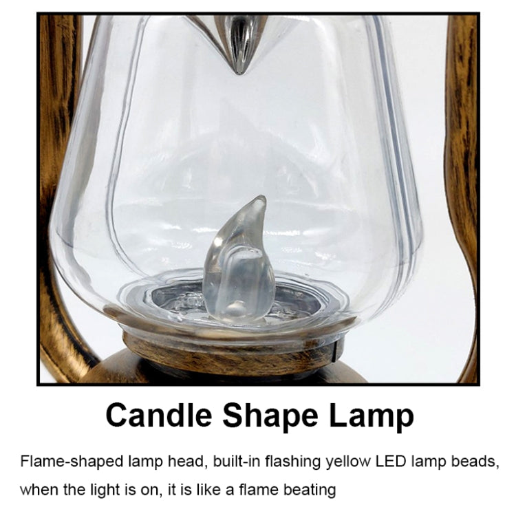 200802 Retro Solar Kerosene Lamp Shape Handheld Lamp Home Decor Flame Lamp(Gold) - With Solar Panel by buy2fix | Online Shopping UK | buy2fix