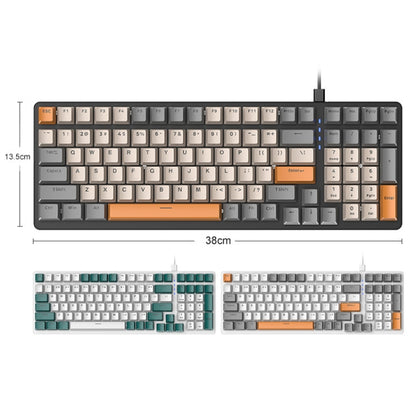 ZIYOU LANG  K3 100 Keys Game Glowing Wired Mechanical Keyboard, Cable Length: 1.5m, Style: Water Green Version Green Axis - Wired Keyboard by ZIYOU LANG | Online Shopping UK | buy2fix