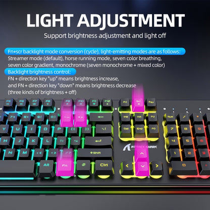 Attack Shark T3RGB RGB Luminous Wireless Keyboard And Mouse Set(White) - Wireless Keyboard by Attack Shark | Online Shopping UK | buy2fix