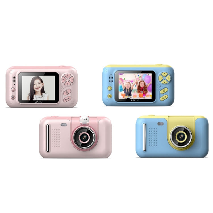 2.4 Inch Children HD Reversible Photo SLR Camera, Color: Yellow Blue + 8G Memory Card + Card Reader - Consumer Electronics by buy2fix | Online Shopping UK | buy2fix