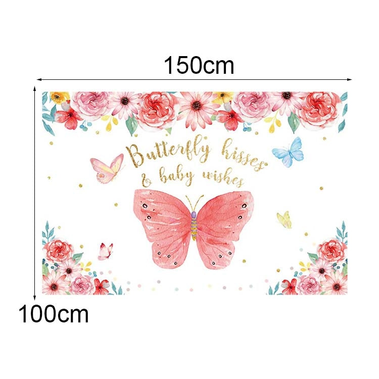 1.5m x 1m Butterfly Pattern Photography Backdrop Birthday Party Decoration Background Cloth(MDZ00509) - Camera Accessories by buy2fix | Online Shopping UK | buy2fix