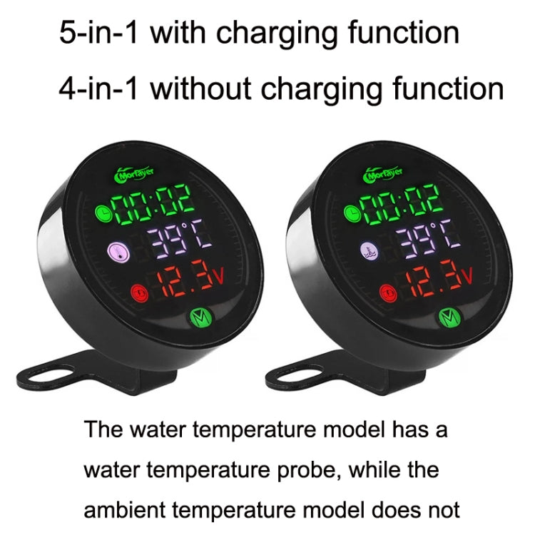 Morfayer YL-M05 4 In 1 Water Temperature Model 9-24V LED Night Vision Motorcycle Modification Instrument - In Car by buy2fix | Online Shopping UK | buy2fix