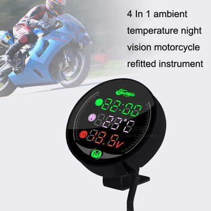 Morfayer YL-M05 4 In 1 Environmental Temperature Model 9-24V LED Night Vision Motorcycle Modification Instrument - In Car by buy2fix | Online Shopping UK | buy2fix