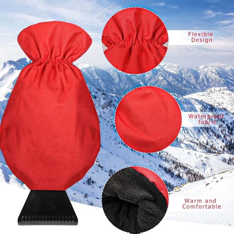 2pcs Winter Warm Car Snow Shoveling Gloves Deicing Snow Scraper(Red) - In Car by buy2fix | Online Shopping UK | buy2fix