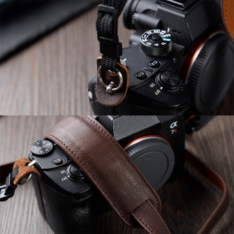 Outdoor Photography Cowhide Leather Camera Shoulder Hanging Neck Winding Strap, Spec: Pure Leather (Black) - Camera Strap by buy2fix | Online Shopping UK | buy2fix