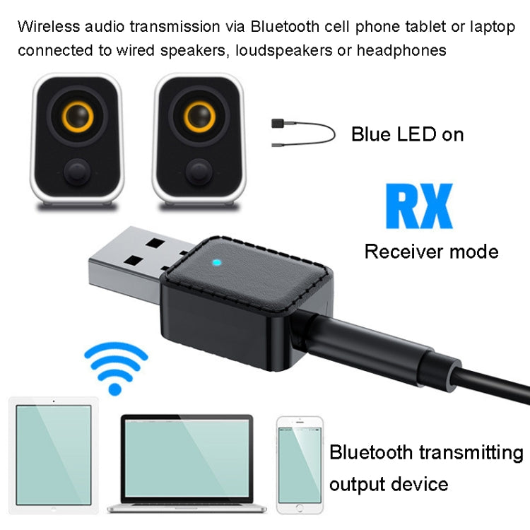 RX-TX-413 USB Bluetooth Receiving Launch 2 In 1 Adapter(White) - Audio Receiver Transmitter by buy2fix | Online Shopping UK | buy2fix