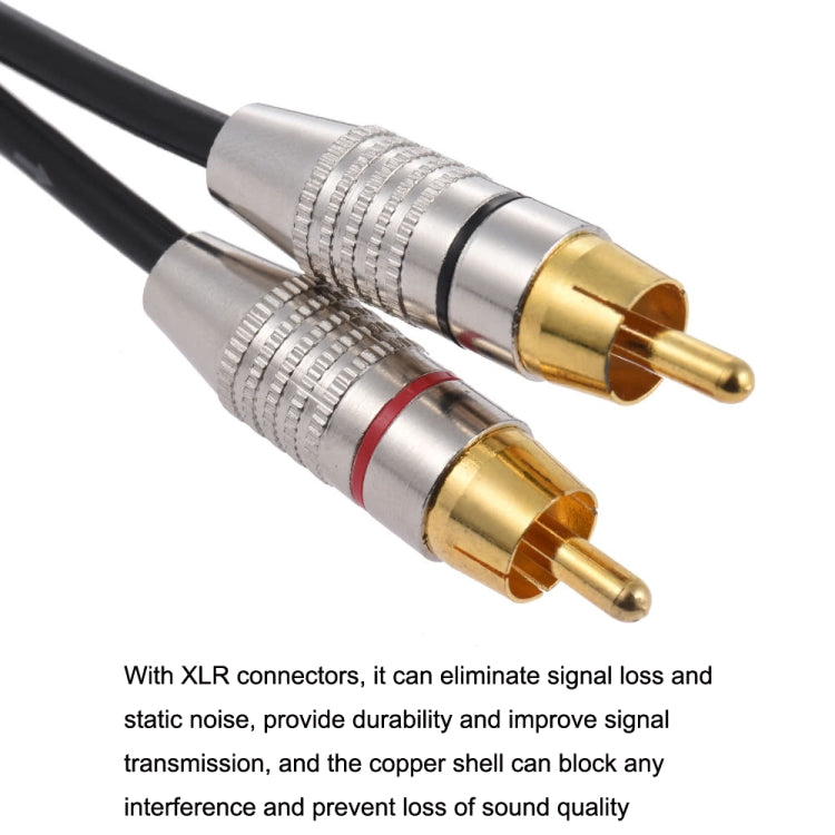 XLR Female To 2RCA Male Plug Stereo Audio Cable, Length: 0.5m - Microphone Audio Cable & Connector by buy2fix | Online Shopping UK | buy2fix