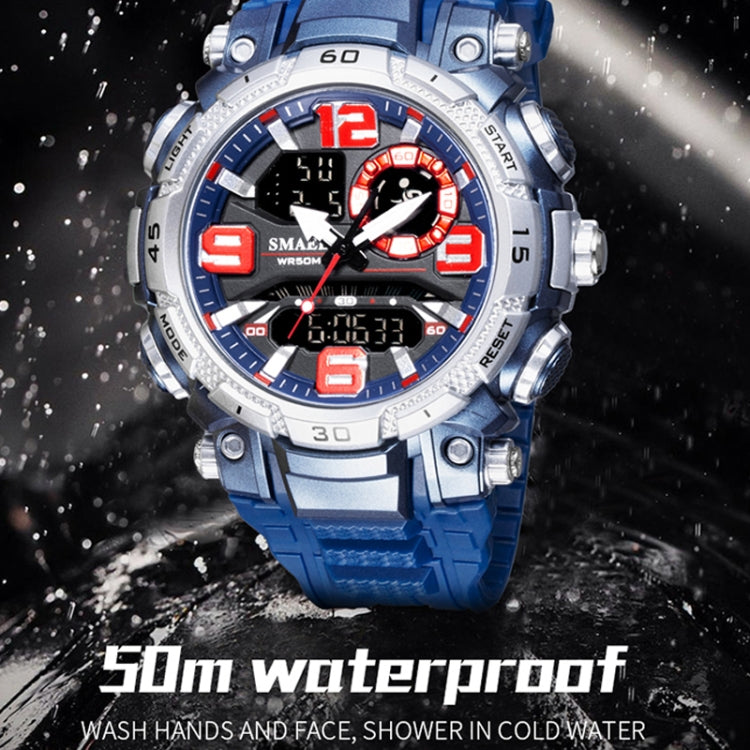 SMAEL 1921 Outdoor Sports Waterproof Men Luminous Time Watch Electronic Watch(Black Blue) - LED Digital Watches by SMAEL | Online Shopping UK | buy2fix