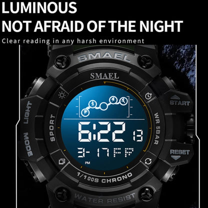 SMAEL 8082 Outdoor Waterproof Sports Multifunctional Luminous Timing Electronic Watch(Black Colorful Blue Purple) - Sport Watches by SMAEL | Online Shopping UK | buy2fix