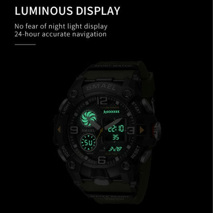 SMAEL 8055 Large Dial Sports Outdoor Waterproof Luminous Multifunctional Electronic Watch(Black Blue) - Sport Watches by SMAEL | Online Shopping UK | buy2fix