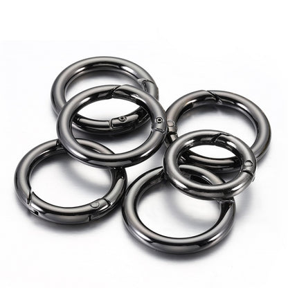 20pcs Zinc Alloy Spring Ring Metal Open Bag Webbing Keychain, Specification: 1 inch Black - In Car by buy2fix | Online Shopping UK | buy2fix