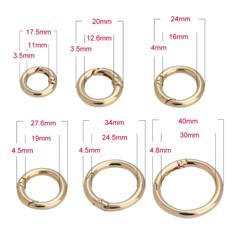 20pcs Zinc Alloy Spring Ring Metal Open Bag Webbing Keychain, Specification: 1 inch Black - In Car by buy2fix | Online Shopping UK | buy2fix