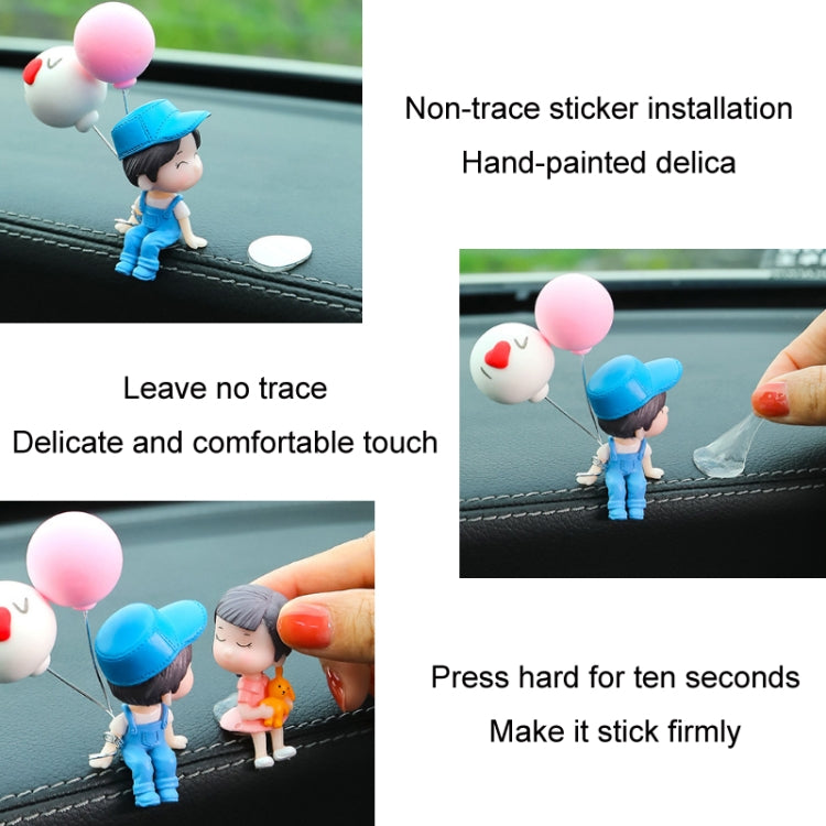 2pcs Car Ornament Ornament Lovely Kissing Couple Doll, Color: Stool Reading Couple - In Car by buy2fix | Online Shopping UK | buy2fix