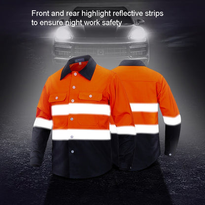 Pure Cotton Long-sleeved Reflective Clothes Overalls Work Clothes, Size: M(Orange Top) - Workplace Safety Supplies by buy2fix | Online Shopping UK | buy2fix
