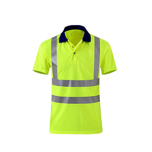 Reflective Quick-drying T-shirt Lapel Short-sleeved Safety Work Shirt, Size: XL(Fluorescent Yellow) - Workplace Safety Supplies by buy2fix | Online Shopping UK | buy2fix