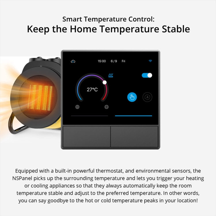 Sonoff NSPanel WiFi Smart Scene Switch Thermostat Temperature All-in-One Control Touch Screen, US Plug(Black) - Smart Switch by Sonoff | Online Shopping UK | buy2fix