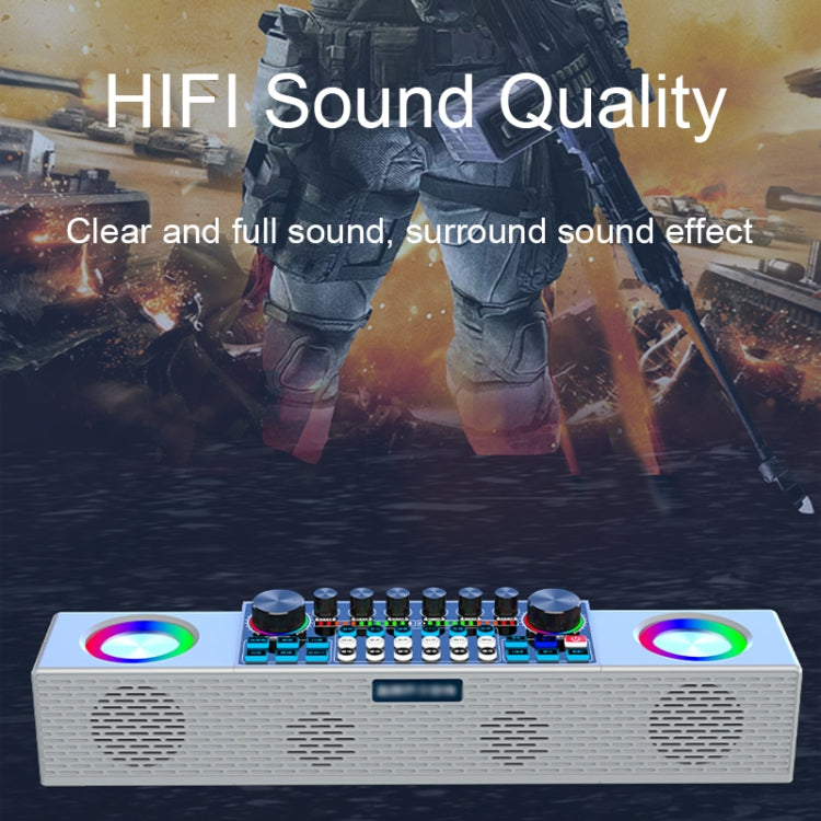 X80 Portable Multifunctional Live Singing Wireless Bluetooth Sound Card Speaker (Dual-microphone White) - Consumer Electronics by buy2fix | Online Shopping UK | buy2fix