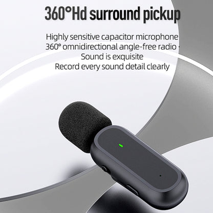 K61 One To  One Wireless Lavalier Microphone With Charging Box Noise Reduction Video Record Mic,Spec: Type-C Interface - Consumer Electronics by buy2fix | Online Shopping UK | buy2fix