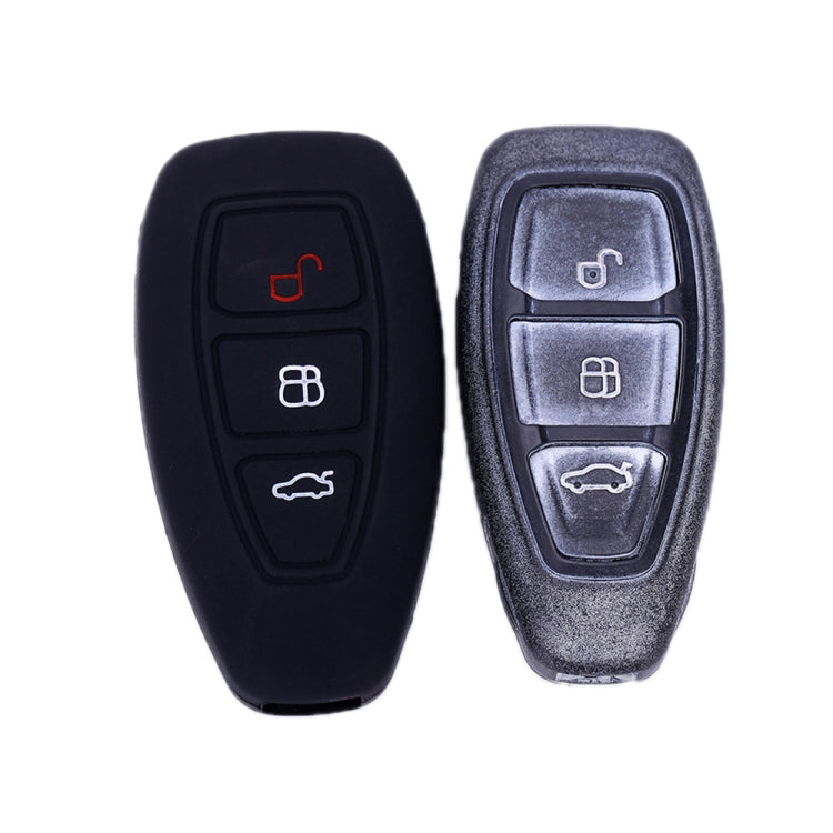 For Ford Focus/Mondeo 2pcs Folding Three-Button Key Protect Cover(Black) - In Car by buy2fix | Online Shopping UK | buy2fix