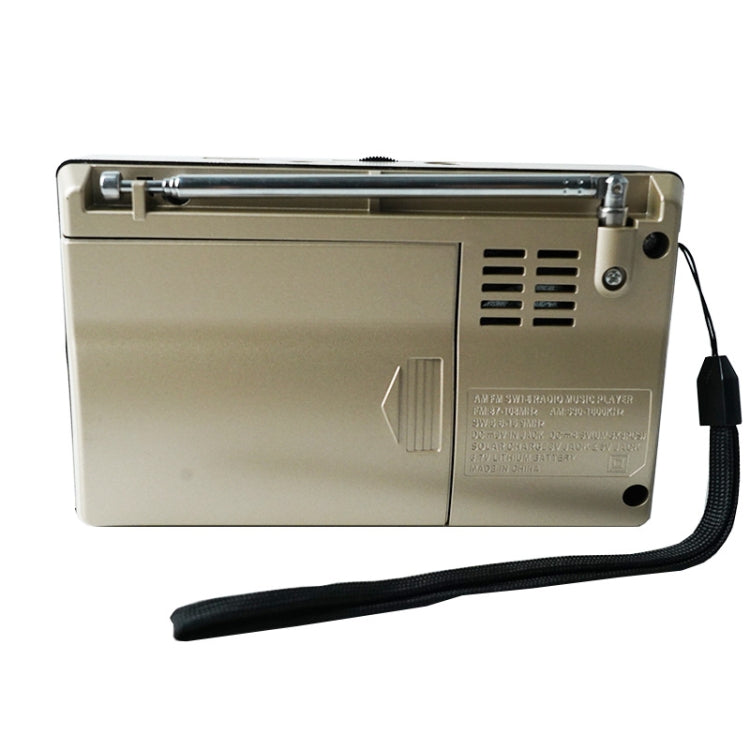 BAIJIALI PX-53U Champagne Gold Multi-band Retro Pointer Radio USB Plug In Card Radios - Consumer Electronics by BAIJIALI | Online Shopping UK | buy2fix