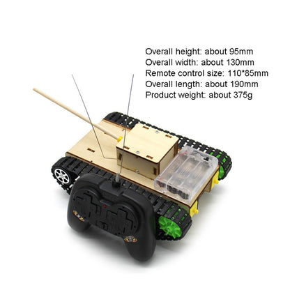 Wooden Electric Simulation Crawler Tank DIY Toy Assembly Model,Spec:  No. 3 Dual Motor Remote Control Edition - Puzzle Toys by buy2fix | Online Shopping UK | buy2fix