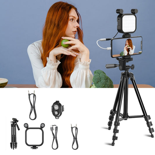 KIT-15LM Tripod Fill Light With Microphone Vlogging Kit  For Live Phone Recording(Black) - Consumer Electronics by buy2fix | Online Shopping UK | buy2fix