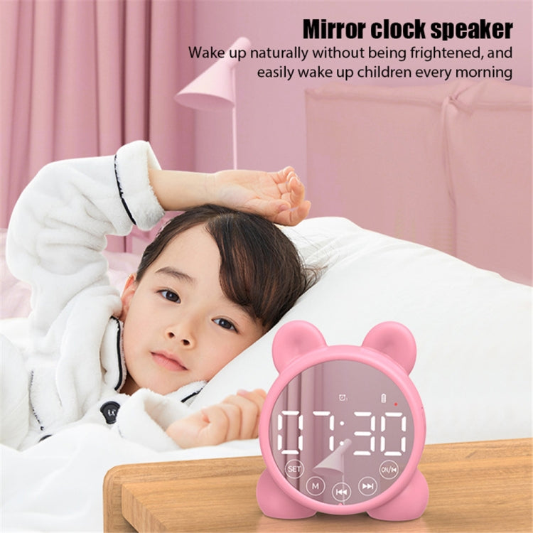 P1 Mini Card Mirror Clock Wireless Bluetooth Speaker with FM Radio(White) - Mini Speaker by buy2fix | Online Shopping UK | buy2fix