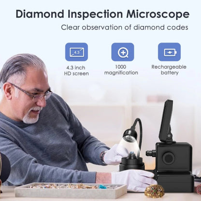 HJ1000 50-1000X Diamond Waist Code Microscope GIA Jewelry Waist Code Instrument - Digital Microscope by buy2fix | Online Shopping UK | buy2fix