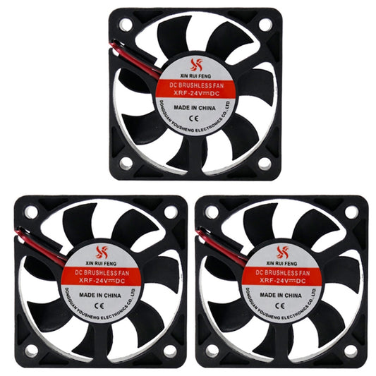 3pcs XIN RUI FENG 24V Ball Bearing 5cm Silent DC Cooling Fan - Fan Cooling by XIN RUI FENG | Online Shopping UK | buy2fix