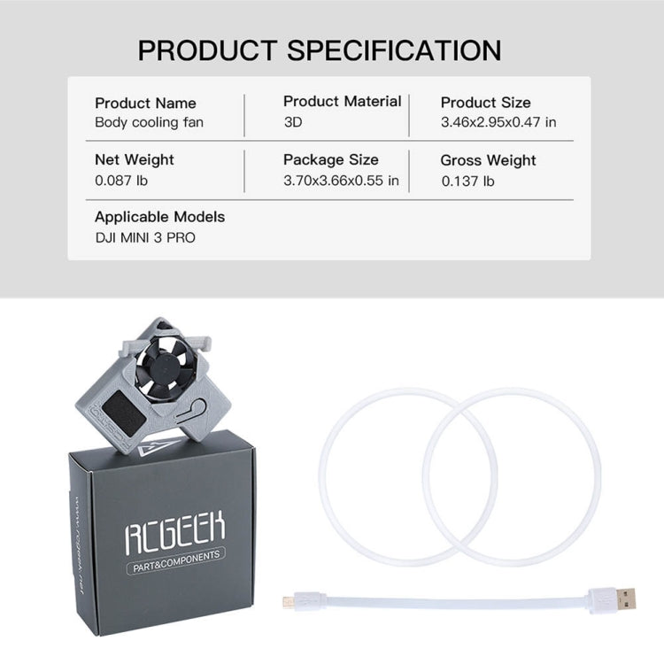 For DJI Mini 3 Pro RCSTQ Flight Fuselage Radiator Cooling Fan Drone Accessories(As Show) - Other by RCSTQ | Online Shopping UK | buy2fix