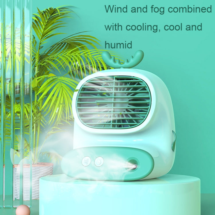 CS1319 Desktop Small Hydrating Spray Cartoon Fan Rechargeable Silent Humidifying Fan(Deer Yellow) - Electric Fans by buy2fix | Online Shopping UK | buy2fix