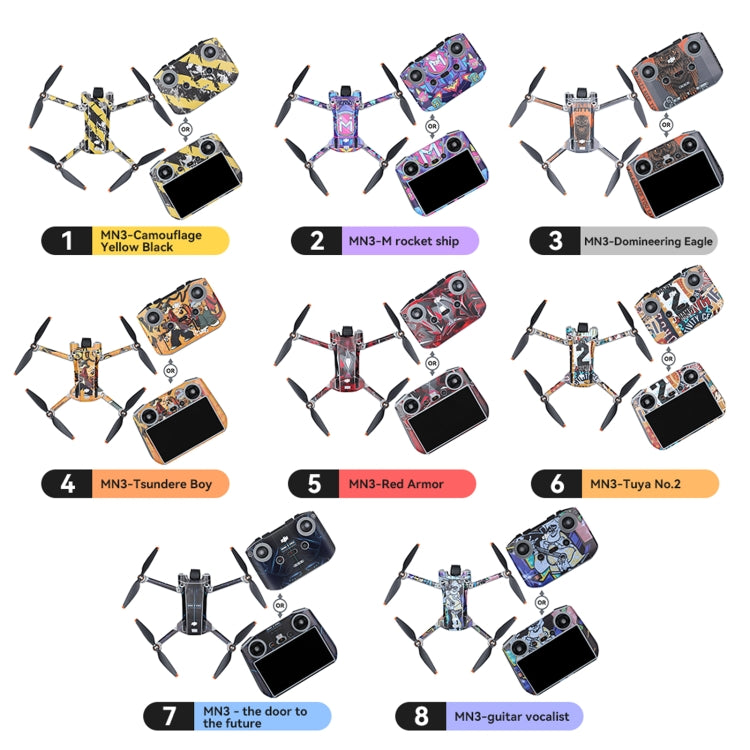 For DJI Mini 3 Pro Remote Control Body Sticker ,Spec: RC-N1 Without Screen(Graffiti No. 2) - Stickers by RCSTQ | Online Shopping UK | buy2fix