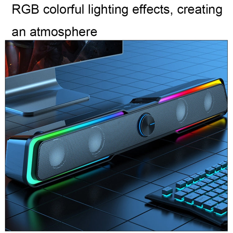 Wired+Bluetooth Version HP DHE6002S RGB Lights HiFi Sound Effect Computer Audio Desktop Long Strip Speakers -  by HP | Online Shopping UK | buy2fix