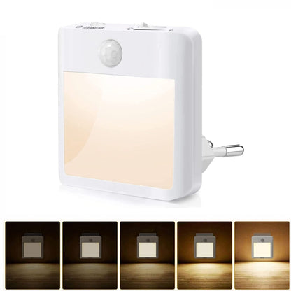 NL2101 Motion Sensor LED Night Light AC Plug Dimming Sleep Lights,Spec: Warm White US Plug - Sensor LED Lights by buy2fix | Online Shopping UK | buy2fix