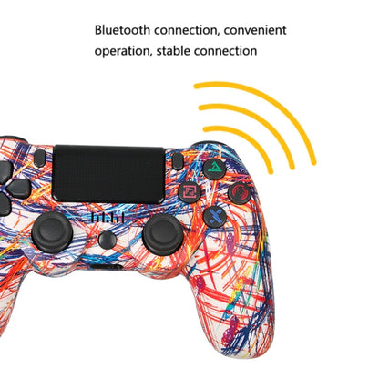 For PS4 Wireless Bluetooth Game Controller With Light Strip Dual Vibration Game Handle(Wood Grain) - Gamepads by buy2fix | Online Shopping UK | buy2fix