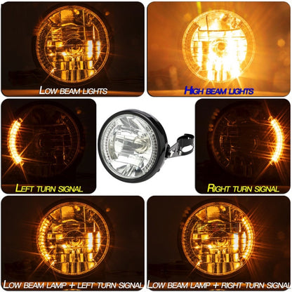 Motorcycle 7 Inch LED Headlight Angel Ring With Steering Function(No Bracket) - Headlights by buy2fix | Online Shopping UK | buy2fix