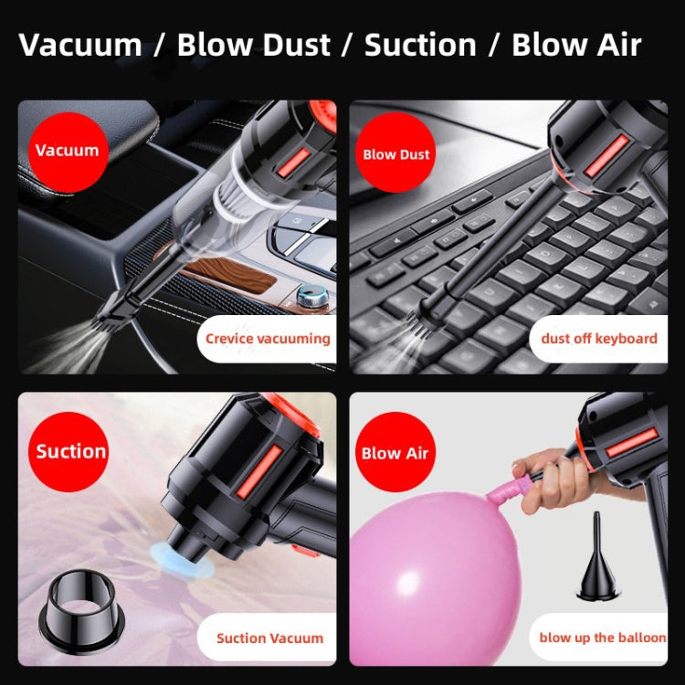 SUITU  ST-6629 3 In 1 5500pa Car Wireless Vacuum Cleaner Blowing Suction And Pumping 3 Modes Black -USB Cable - Vacuum Cleaner by SUITU | Online Shopping UK | buy2fix