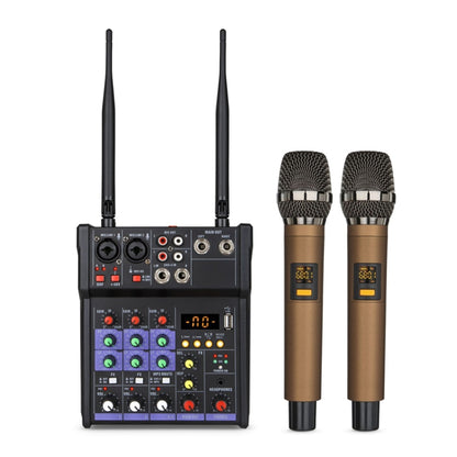 G4-M1 4-way Mixer with Wireless Microphone Effect Device Small K Song Recording Bluetooth Mixer - Live Sound Effects Processors by buy2fix | Online Shopping UK | buy2fix