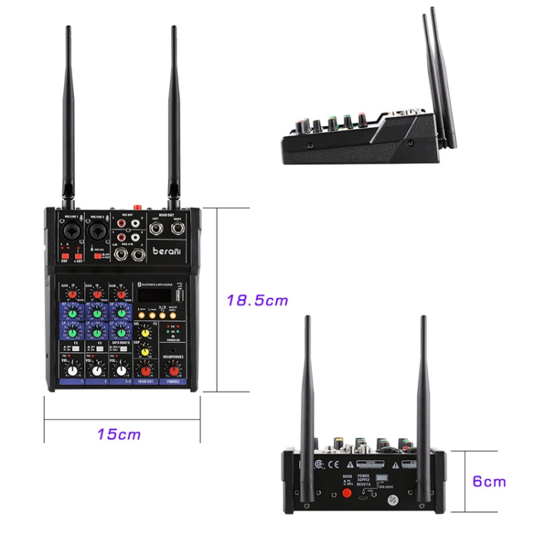 G4-M1 4-way Mixer with Wireless Microphone Effect Device Small K Song Recording Bluetooth Mixer - Live Sound Effects Processors by buy2fix | Online Shopping UK | buy2fix