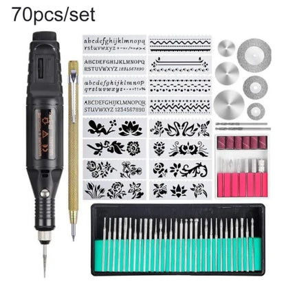 70pcs/set Mini Electric Speed Adjustable Engraving Pen Micro Electric Drill(EU Plug) - Abrasive Tools & Accessories by buy2fix | Online Shopping UK | buy2fix