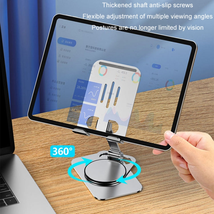 Desktop 360-degree Rotating Foldable Mobile Phone Holder, Color: Carbon Steel White - Desktop Holder by buy2fix | Online Shopping UK | buy2fix