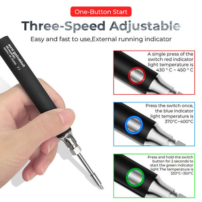 8W USB 5V Cordless Soldering Iron Low Voltage Soldering Pen(Black) - Electric Soldering Iron by buy2fix | Online Shopping UK | buy2fix